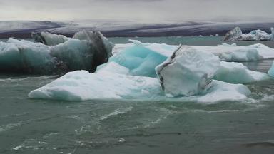 浮动冰山杰古沙龙冰隆<strong>冰川</strong>环礁湖冰岛